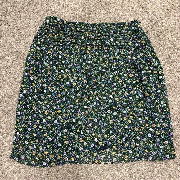 Zara Dresses & Skirts - Zara Mini Skirt Floral Pintuck Side Zip Womens S NWOT